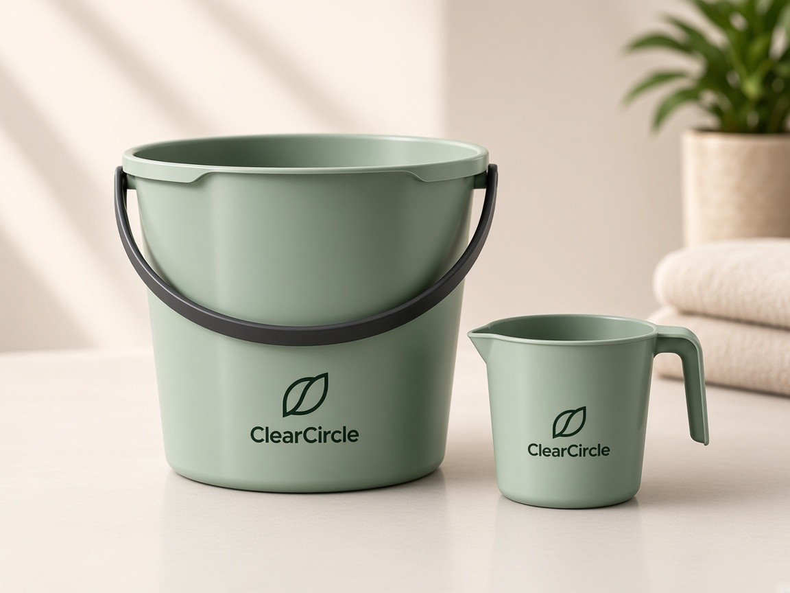 Sage ClearCircle bucket and mug
