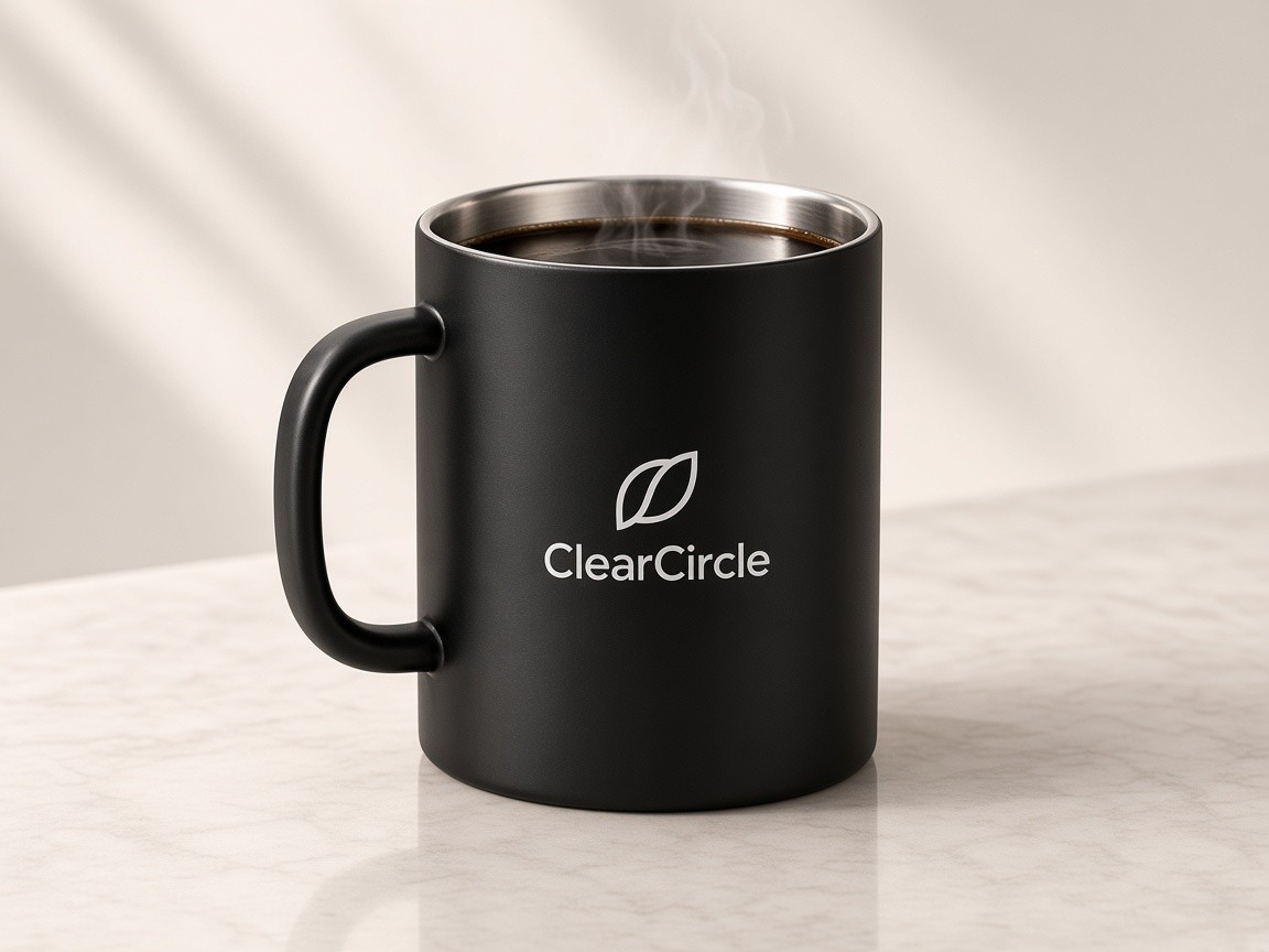 ClearCircle black mug
